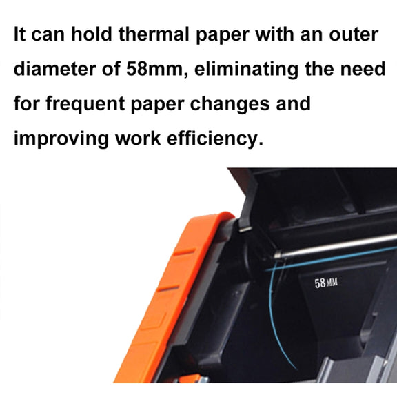 Xprinter XP-T58L 58mm Supermarket Cashier Receipt Thermal Printer, Spec: Parallel Port(EU Plug)