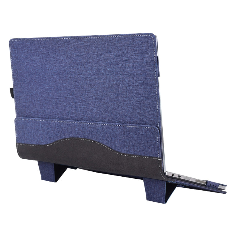 For Samsung Galaxy Book Pro 360 15.6 inch Leather Laptop Anti-Fall Protective Case With Stand(Dark Blue)