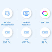 Waveshare 25394 RP2040-GEEK Development Board, Based On RP2040 Microcontroller, With 1.14inch 65K Color LCD