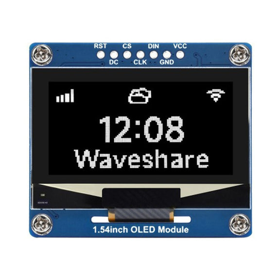 Waveshare 1.54 Inch OLED Display Module, 128��64 Resolution, SPI / I2C Communication(White)