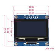 Waveshare 1.54 Inch OLED Display Module, 128��64 Resolution, SPI / I2C Communication(Blue)