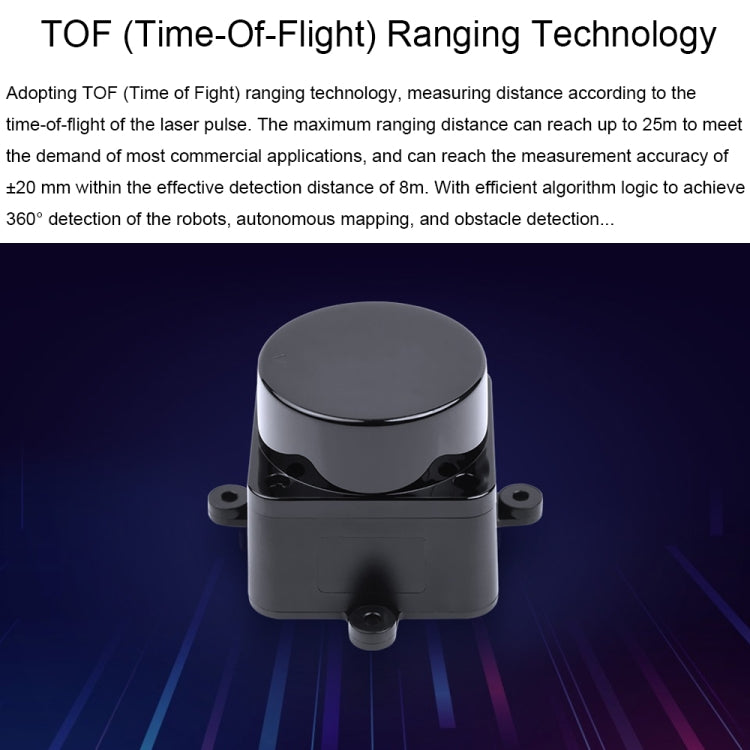 Waveshare 24782 DTOF Laser Lidar Sensor STL27L, 360 Degree Omni-Directional Lidar, UART Bus