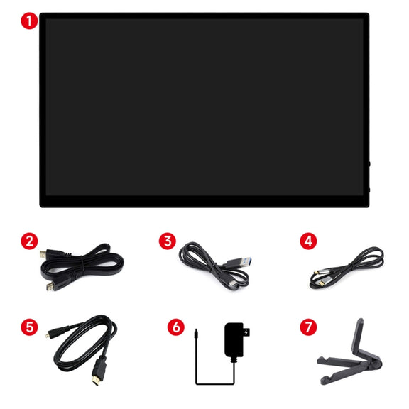 Waveshare 13.3 Inch 2K 2560×1440 HDMI/Type-C Display Interface AMOLED Touch Display(EU Plug)
