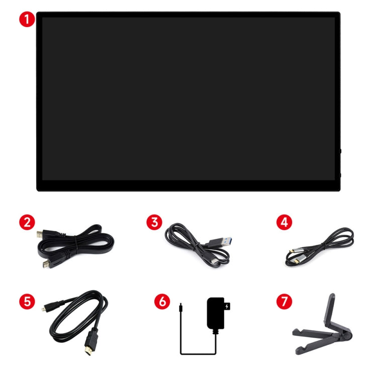 Waveshare 13.3 Inch 2K 2560×1440 HDMI/Type-C Display Interface AMOLED Touch Display(US Plug)