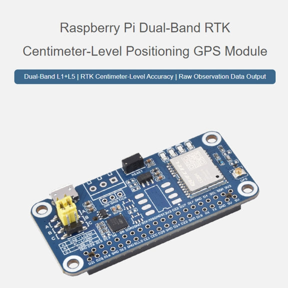 Waveshare For Raspberry Pi LC29H Series Dual-Band L1+L5 Positioning GPS Module, Spec: (DA) GPS/RTK HAT