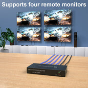 60m 1x4 HDMI Splitter POC Distribution Extender Supports 1080P@60Hz, Plug: UK Plug