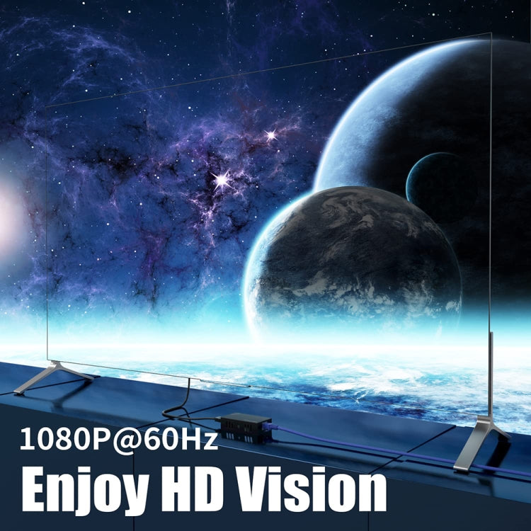 60m 1x4 HDMI Splitter POC Distribution Extender Supports 1080P@60Hz, Plug: US Plug