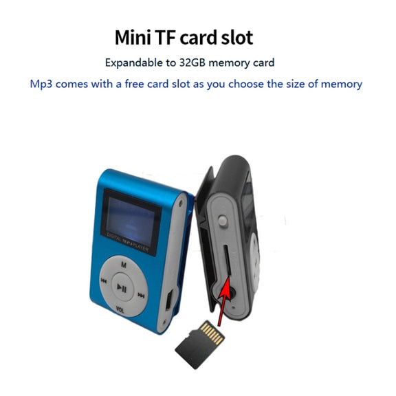 512M+Earphone+Cable Mini Lavalier Metal MP3 Music Player with Screen(Black)