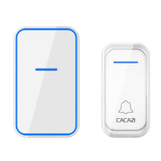 CACAZI Home Smart Digital Wireless Doorbell Remote Electronic Doorbell Elderly Pager, Style: EU Plug(White)