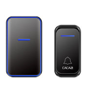 CACAZI Home Smart Digital Wireless Doorbell Remote Electronic Doorbell Elderly Pager, Style: EU Plug(Black)