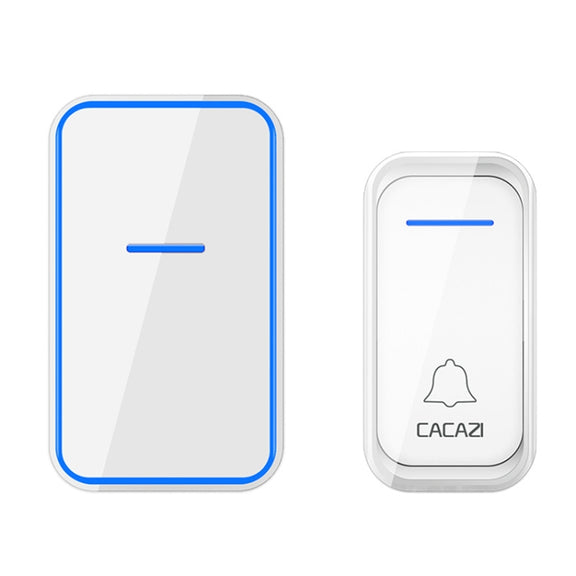 CACAZI Home Smart Digital Wireless Doorbell Remote Electronic Doorbell Elderly Pager, Style: UK Plug(White)