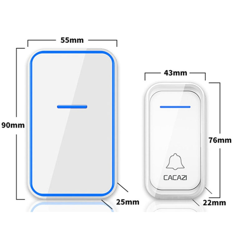 CACAZI Home Smart Digital Wireless Doorbell Remote Electronic Doorbell Elderly Pager, Style: US Plug(Black)