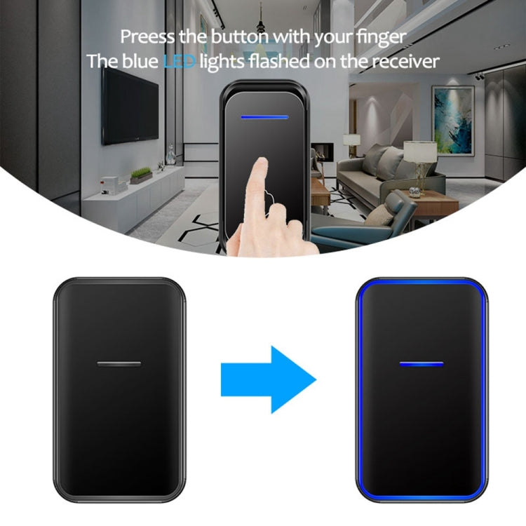 CACAZI Home Smart Digital Wireless Doorbell Remote Electronic Doorbell Elderly Pager, Style: EU Plug(White)