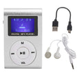 128M+Earphone+Cable Mini Lavalier Metal MP3 Music Player with Screen(Silver Gray) - MP3 Player by PMC TechLife | Online Shopping South Africa | PMC TechLife