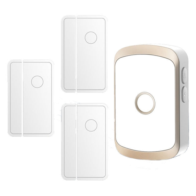 CACAZI M20 1 For 3 Split Type Door Opening Sensor Reminder Smart Wireless Doorbell Alarm, Style: UK Plug(Gold)