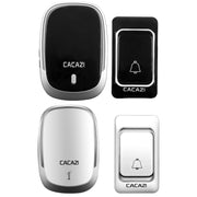 CACAZI Smart Water-resistant Music Wireless Doorbell Multifunctional Pager, Style: EU Plug(Black)
