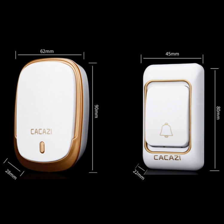 CACAZI Smart Water-resistant Music Wireless Doorbell Multifunctional Pager, Style: EU Plug(Black)