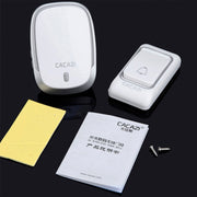 CACAZI Smart Water-resistant Music Wireless Doorbell Multifunctional Pager, Style: EU Plug(Black)
