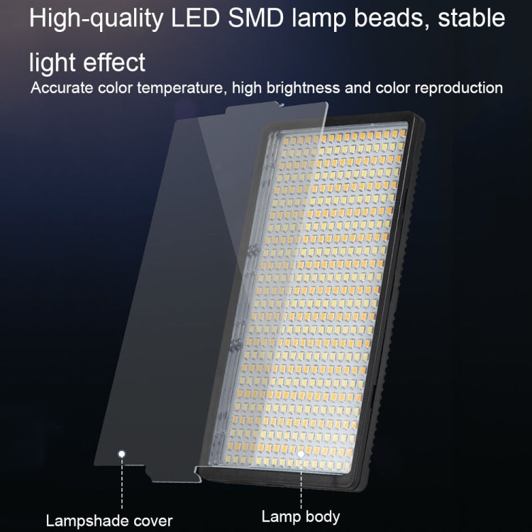 1008 LEDs Stepless Adjustment Live Fill Light Reversible Photography Soft Light, EU Plug(14 inch)