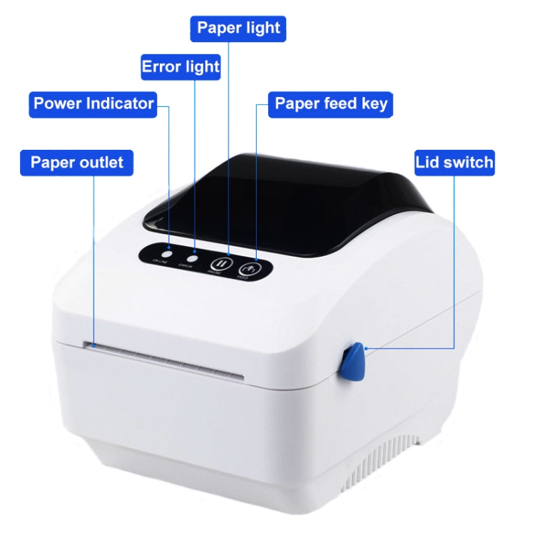 Xprinter XP-320B 80mm Thermal Barcode Supermarket Cashier Label Printer, Spec: USB+Bluetooth(UK Plug)