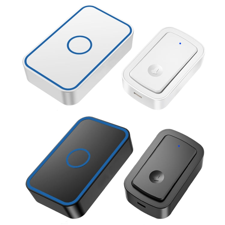 CACAZI A19 1 For 1 Wireless Music Doorbell without Battery, Plug:EU Plug(White)
