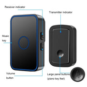 CACAZI A19 1 For 1 Wireless Music Doorbell without Battery, Plug:EU Plug(White)