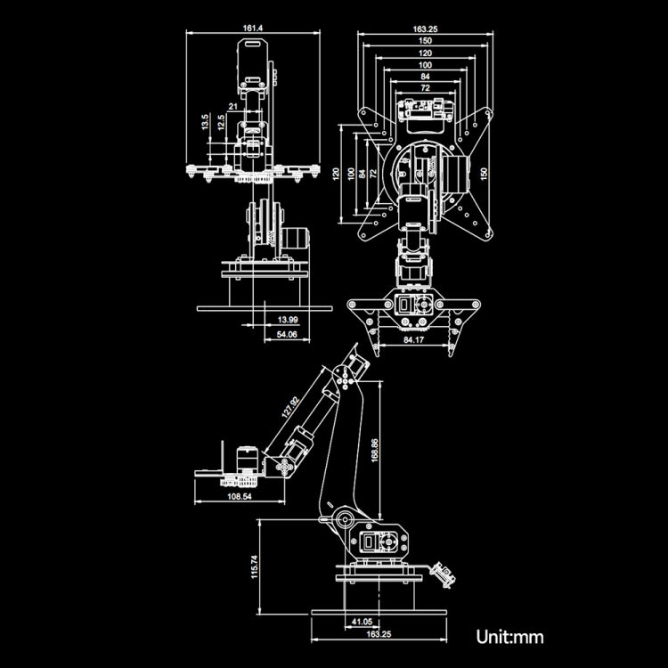 Waveshare High-Torque Serial Bus Servo, Desktop Robotic Arm Kit, Based On ESP32, 5-DOF, Plug:UK Plug