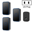 CACAZI  A19 1 For 3  Wireless Music Doorbell without Battery, US Plug(Black) - Wireless Doorbell by CACAZI | Online Shopping South Africa | PMC TechLife | Buy Now Pay Later Mobicred