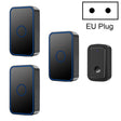 CACAZI  A19 1 For 3  Wireless Music Doorbell without Battery, EU Plug(Black) - Wireless Doorbell by CACAZI | Online Shopping South Africa | PMC TechLife | Buy Now Pay Later Mobicred