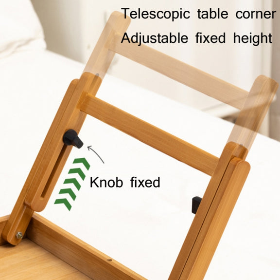 741ZDDNZ Bed Use Folding Height Adjustable Laptop Desk Dormitory Study Desk, Specification: Classic Tea Color 56cm Thick Bamboo