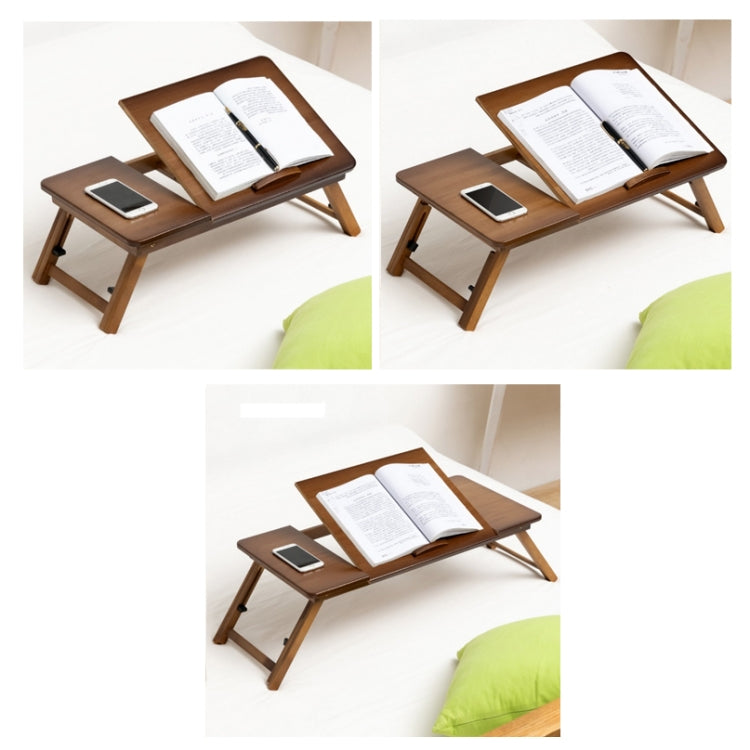 741ZDDNZ Bed Use Folding Height Adjustable Laptop Desk Dormitory Study Desk, Specification: Classic Tea Color 88cm Thick Bamboo