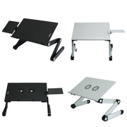 T8 Aluminum Alloy Folding & Lifting Laptop Desk Office Desk Heightening Bracket with Mouse Board (Silver)