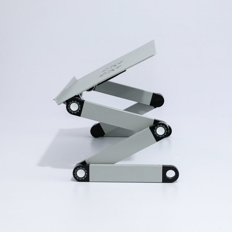 T8 Aluminum Alloy Folding & Lifting Laptop Desk Office Desk Heightening Bracket with Mouse Board (Silver)