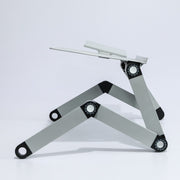 T8 Aluminum Alloy Folding & Lifting Laptop Desk Office Desk Heightening Bracket with Mouse Board (Silver)