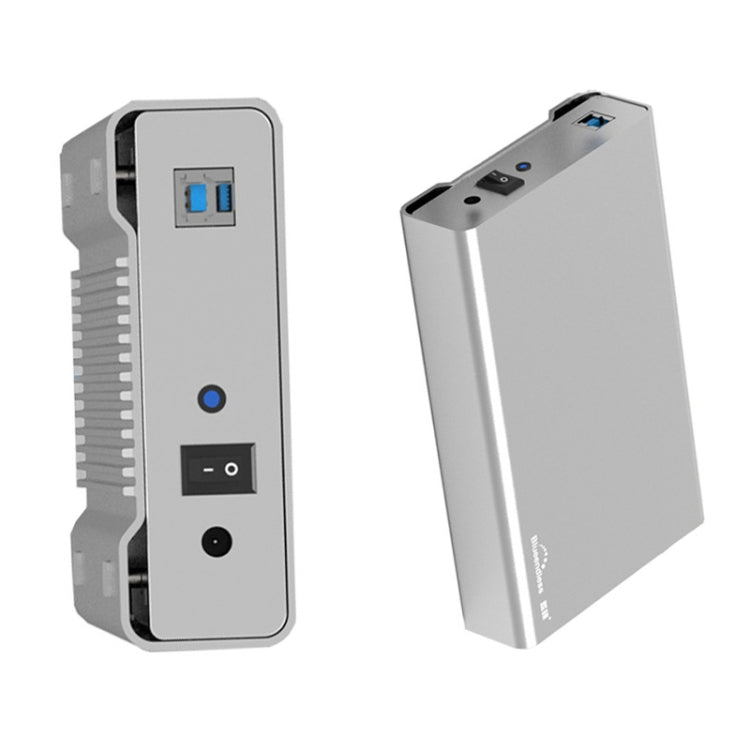 Blueendless U35Q 3.5 Inch Full Metal Mobile Hard Disk Box Type-C/Usb3.0 SATA Serial Desktop PC External Hard Disk Box EU Plug (TYPE-C)