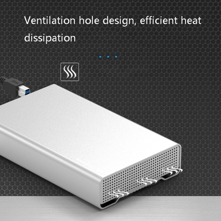 Blueendless U35Q 3.5 Inch Full Metal Mobile Hard Disk Box Type-C/Usb3.0 SATA Serial Desktop PC External Hard Disk Box EU Plug (TYPE-C)