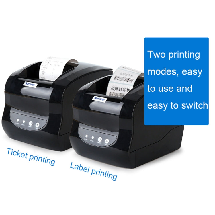 Xprinter XP-365B 80mm Thermal Label Printer Clothing Tag Supermarket Barcode Printer, Plug: US Plug(Bluetooth Version)