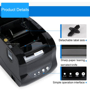 Xprinter XP-365B 80mm Thermal Label Printer Clothing Tag Supermarket Barcode Printer, Plug: AU Plug(Bluetooth Version)
