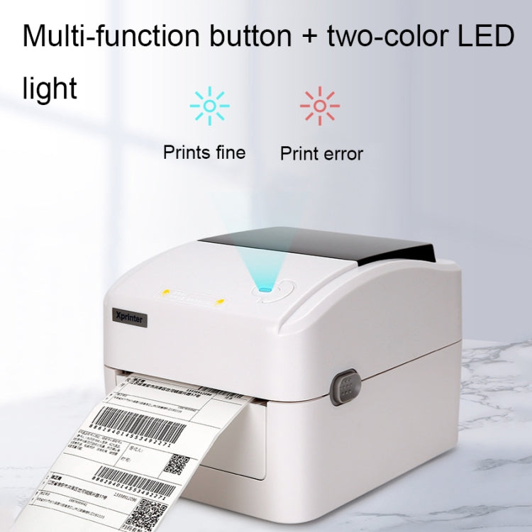 Xprinter XP-420B 108mm Express Order Printer Thermal Label Printer, Style:USB+Bluetooth(UK Plug)