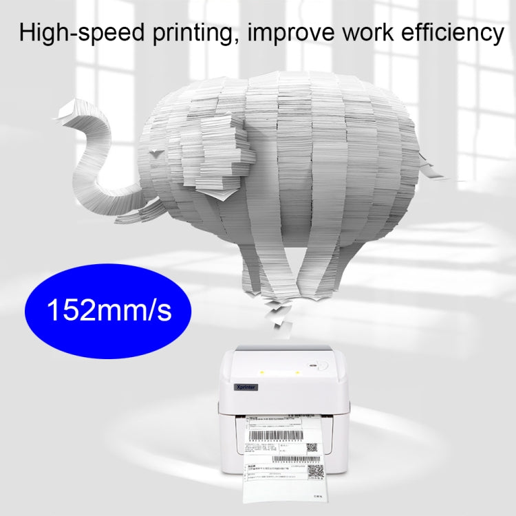 Xprinter XP-420B 108mm Express Order Printer Thermal Label Printer, Style:USB+Bluetooth(UK Plug)