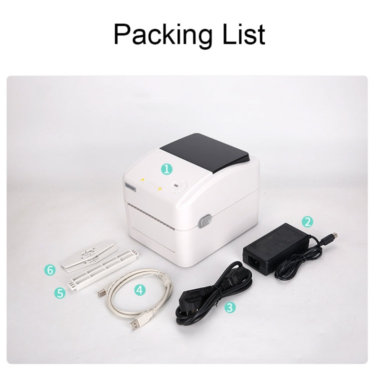 Xprinter XP-420B 108mm Express Order Printer Thermal Label Printer, Style:USB+Bluetooth(UK Plug)