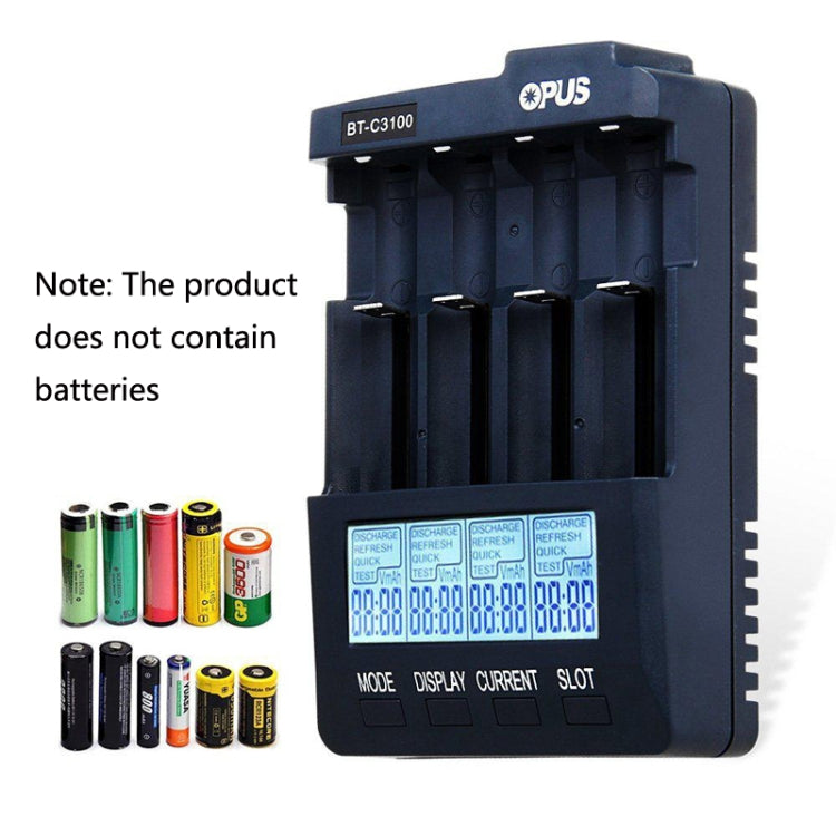 OPUS BT-C3100 Smart Smart Digital Intelligent 4-Slot Battery Charger(US Plug)