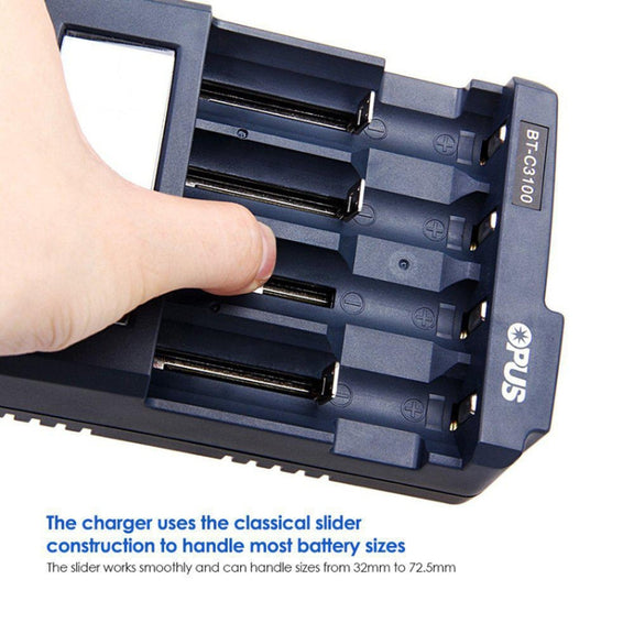 OPUS BT-C3100 Smart Smart Digital Intelligent 4-Slot Battery Charger(US Plug)