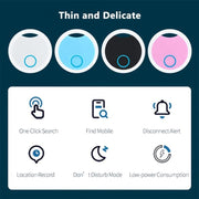 2 PCS S8 Round Bluetooth Anti-Lost Device Key Luggage Tracking Device Two-Way Alarm(Pink)