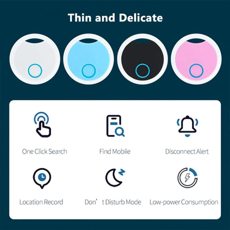 2 PCS S8 Round Bluetooth Anti-Lost Device Key Luggage Tracking Device Two-Way Alarm(Blue)