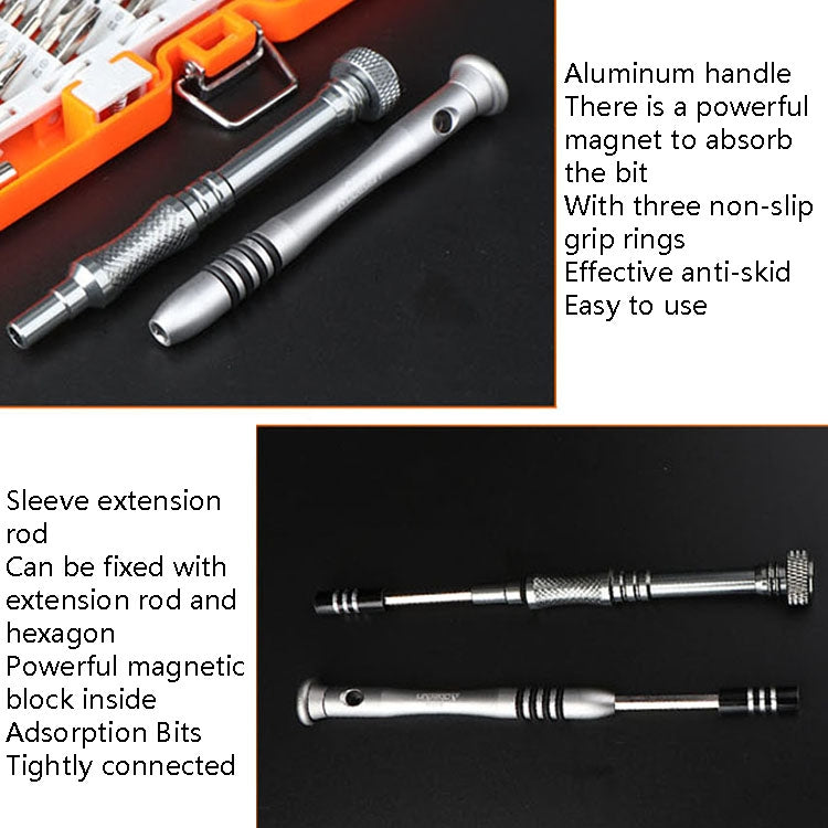 Obadun 9800 58 in 1 Screwdriver Set Manual CRV Batch Mobile Phone Disassembly Glasses Repair Tool(Orange)