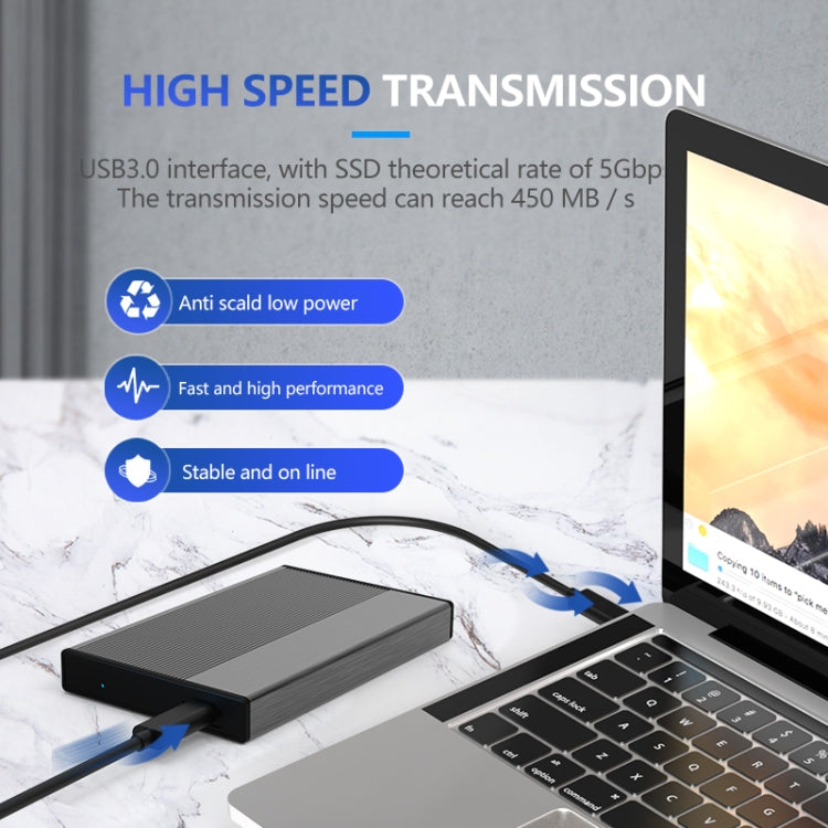 Blueendless 2.5 inch Mobile Hard Disk Box SATA Serial Port USB3.0 Free Tool SSD, Style: MR23G -A Port