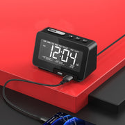 K5 Wireless Bluetooth Speaker Desktop Alarm Clock Radio, Specification: US Plug(Black)