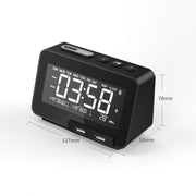 K5 Wireless Bluetooth Speaker Desktop Alarm Clock Radio, Specification: EU Plug(Black)