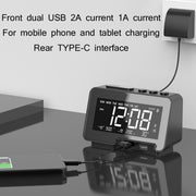 K5 Wireless Bluetooth Speaker Desktop Alarm Clock Radio, Specification: EU Plug(Black)